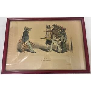 Jean Jacques Grandville (French 19thC)  Metamorphoses Vintage print framed XLVI